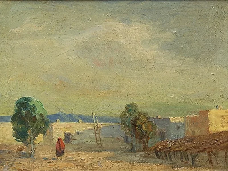 1876-Lucile Wilcox Joullin - L'alba in un villaggio indiano